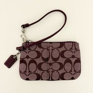 Coach Dark Purple Signature Wristlet